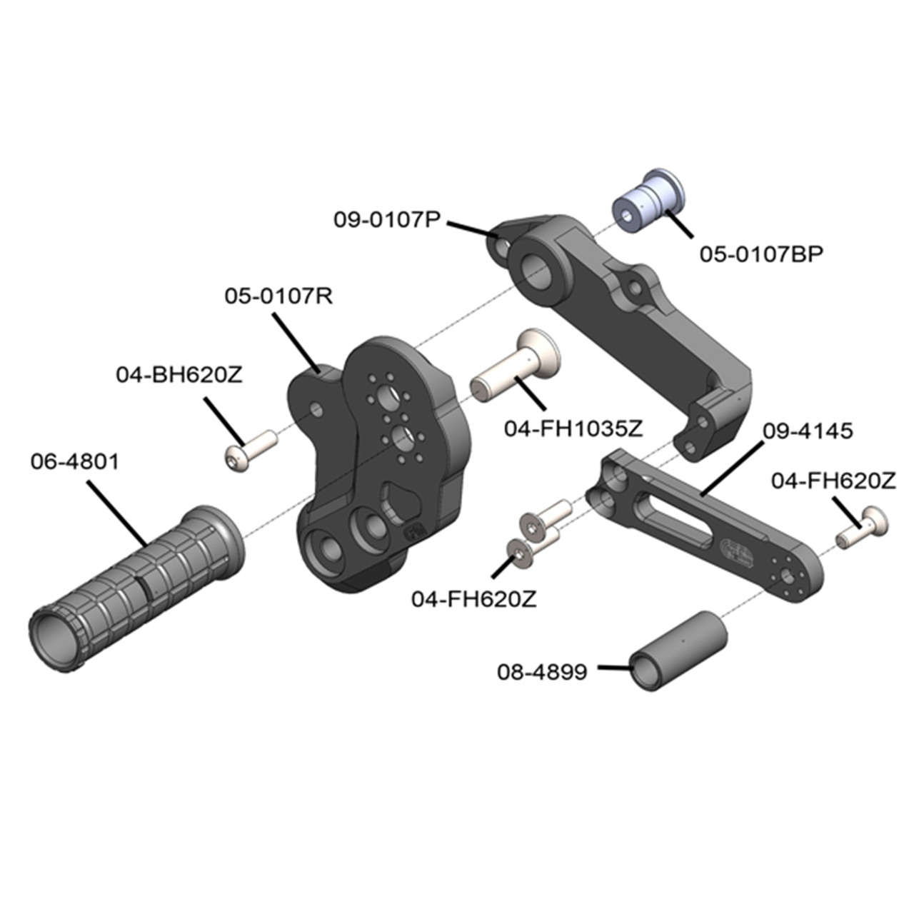 ★ミ 専用 Woodcraft Yamaha MT09 2024-2025 Rearsets GP Shift