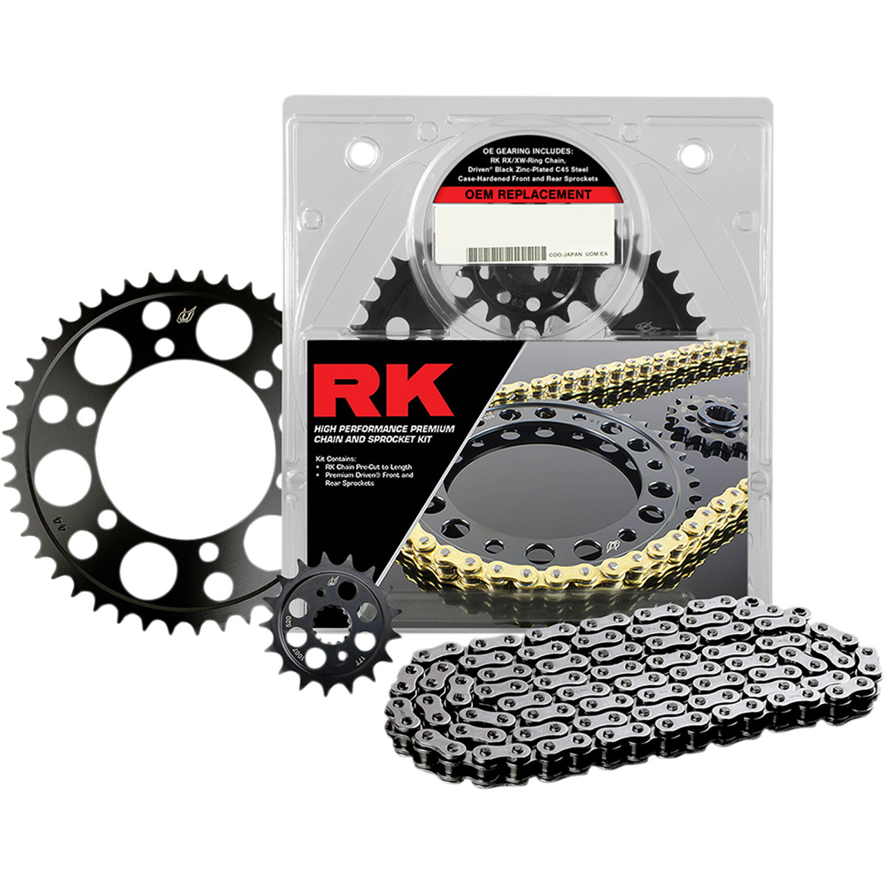 RK / Driven Kawasaki ZX6R 2007-2018 OEM Replacement Chain and 