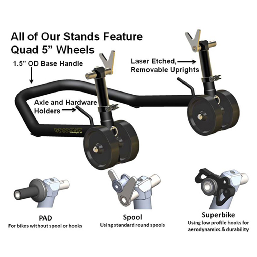 Woodcraft Adjustable Rear Superbike Stand Sportbike Track Gear