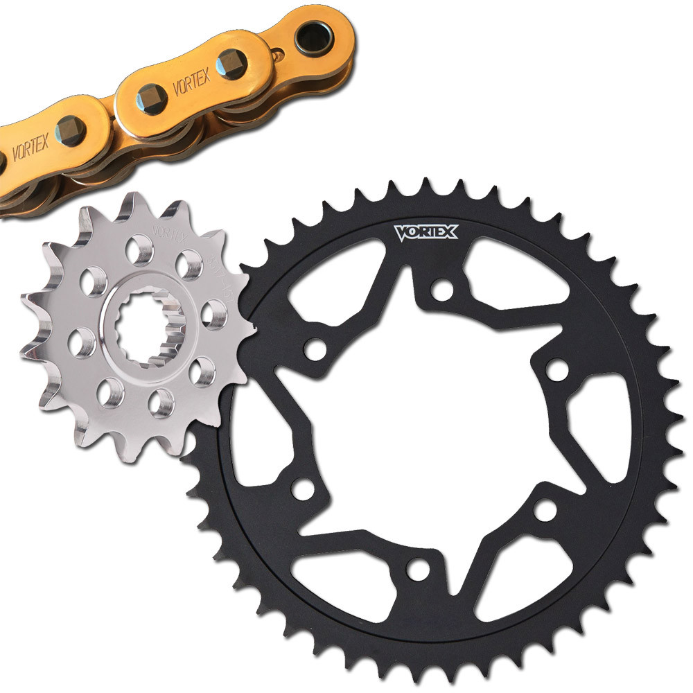 Vortex Kawasaki Z650 2017-2026 V3 2.0 Gold Chain and Sprocket Kit