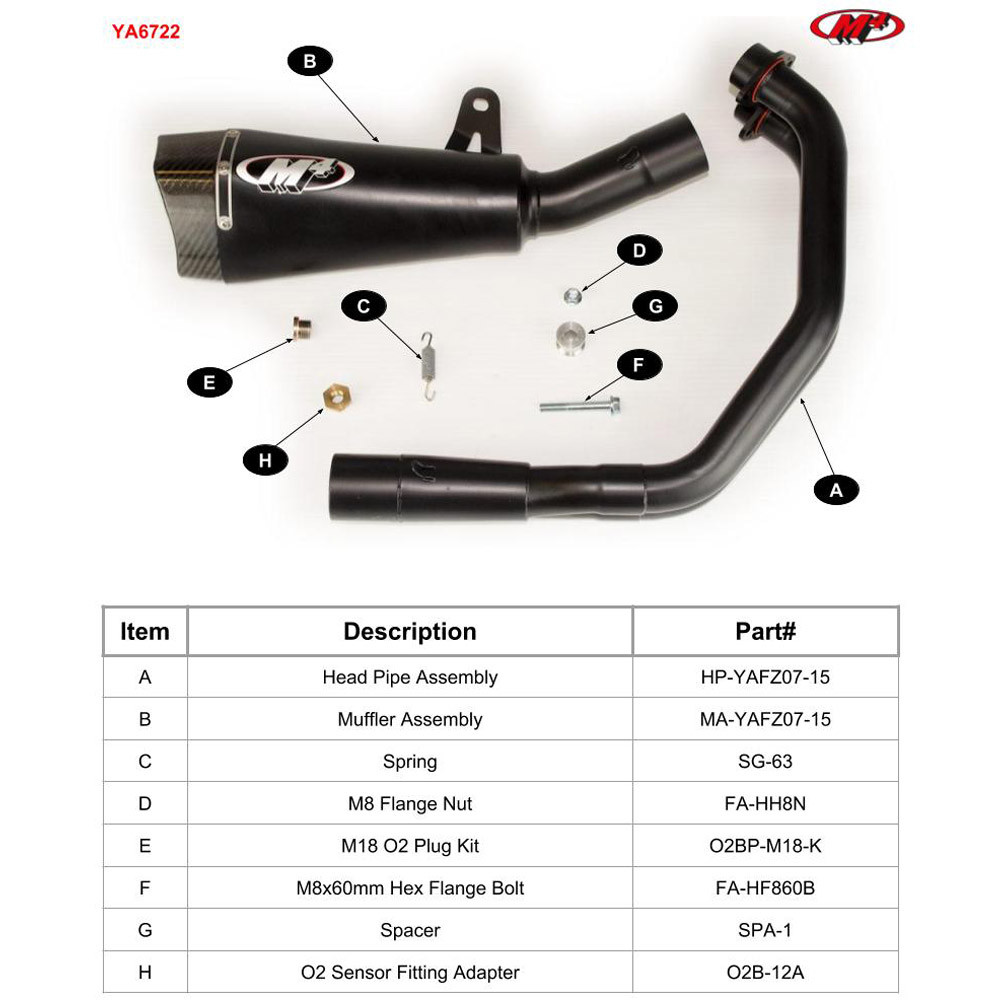2015-2026 Yamaha FZ-07 / MT-07 / XSR700 M4 RM1 Full Exhaust System