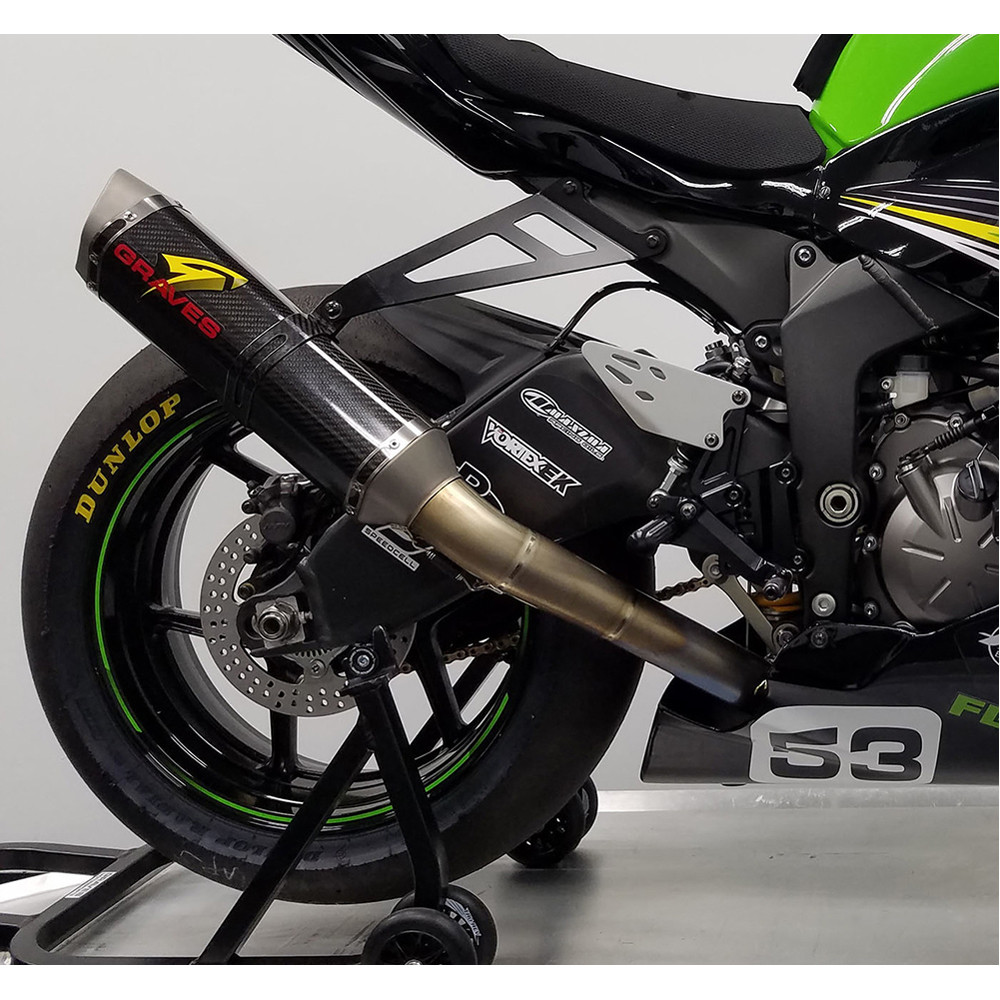 Graves Motorsports Kawasaki ZX6R 2019-2026 Carbon Cat Back Exhaust