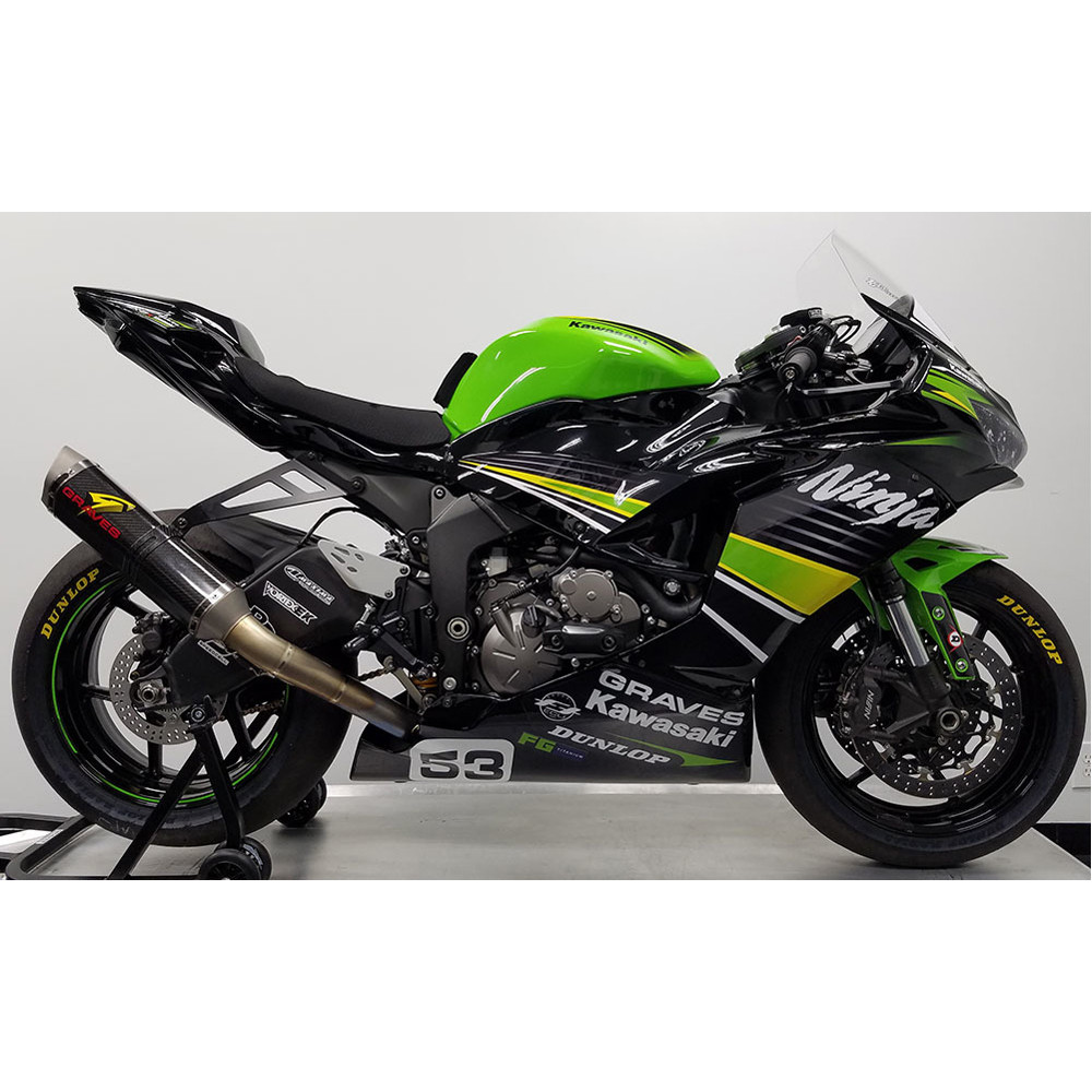 Graves Motorsports Kawasaki ZX6R 2019-2026 Carbon Cat Back Exhaust