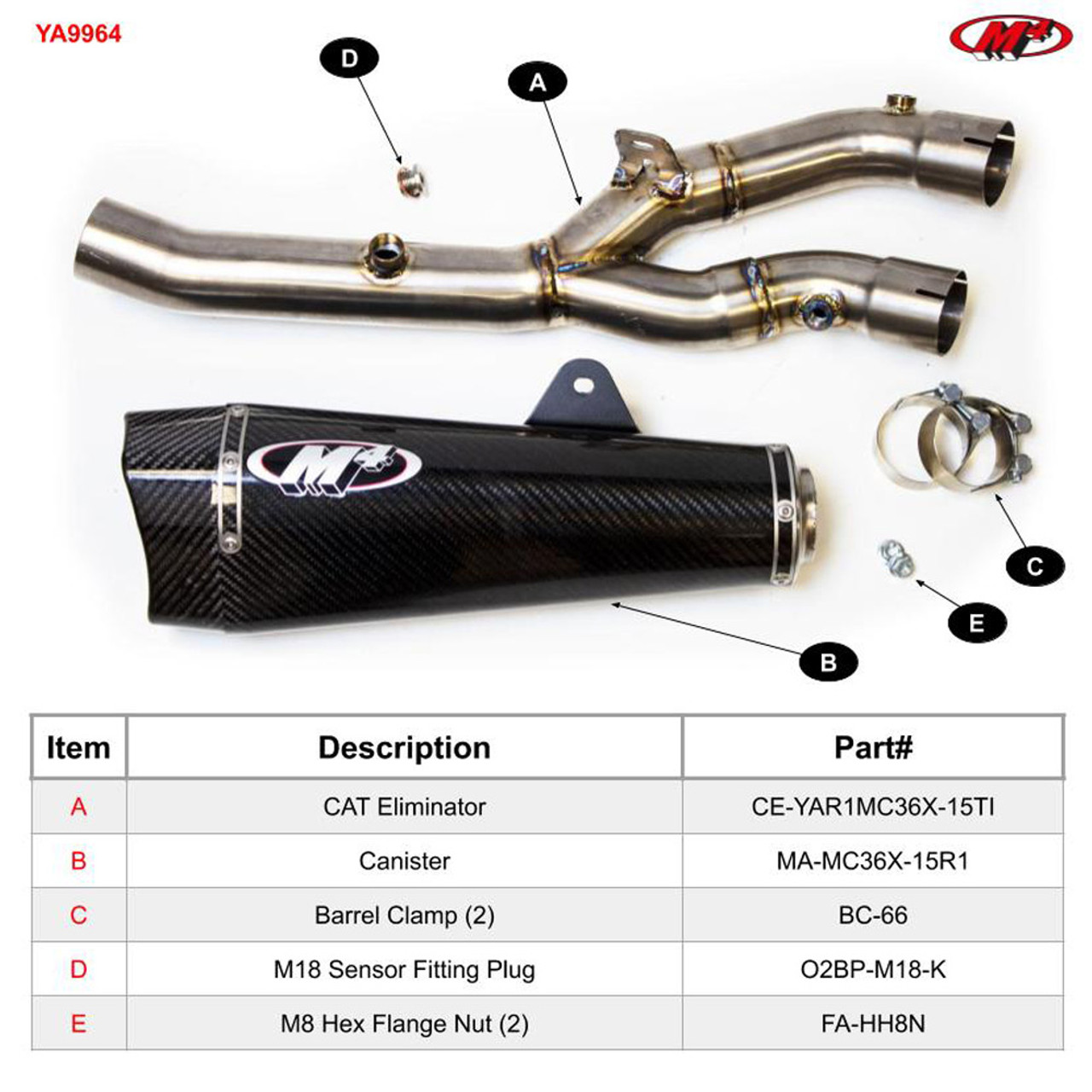 Fullm4 Xxx Videos - M4 Yamaha R1 2015-2023 Carbon Fiber X-Model Half Exhaust System