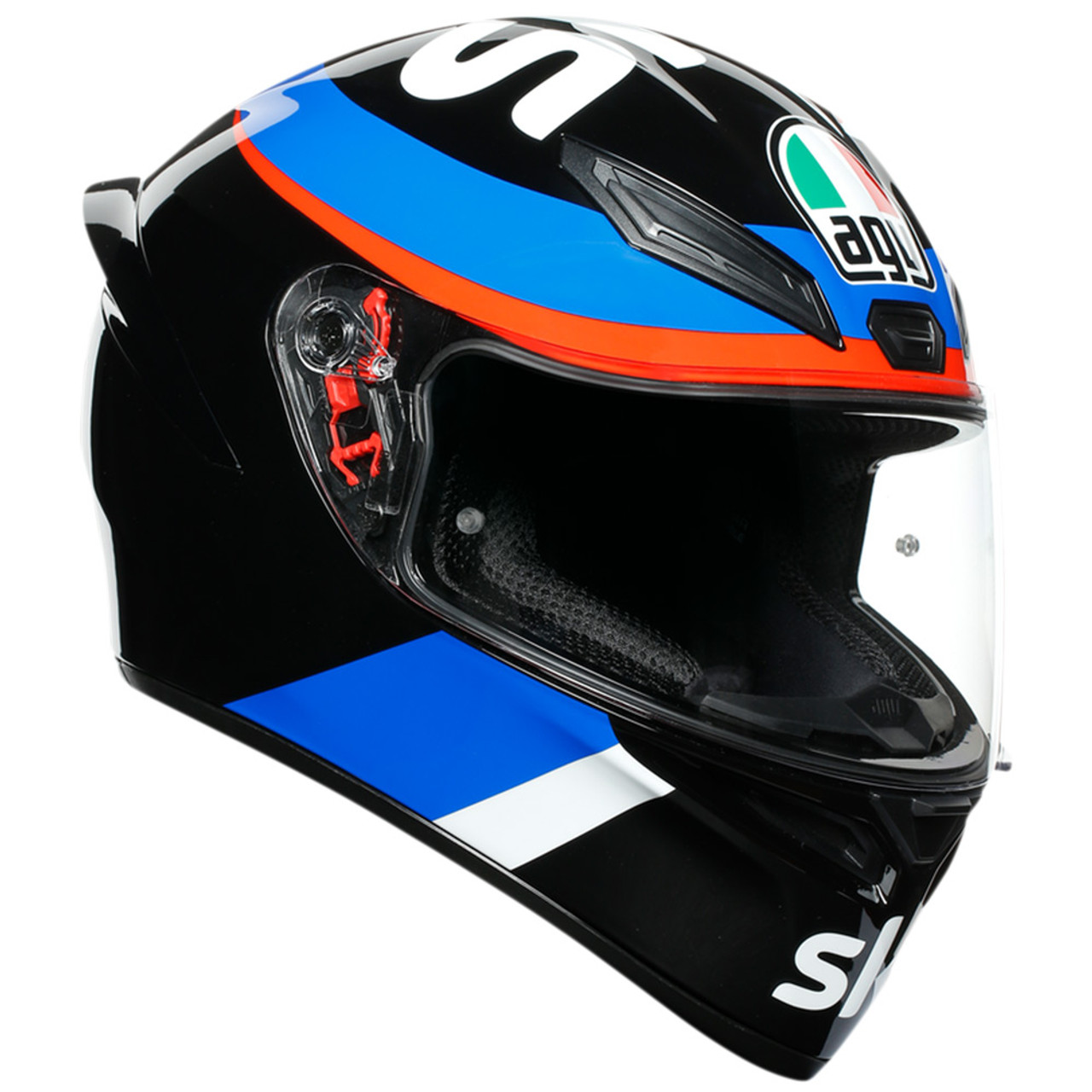 Black AGV K1 Qualify Full Face Aerodynamic Motorcycle Motorbike Helmet Blue 