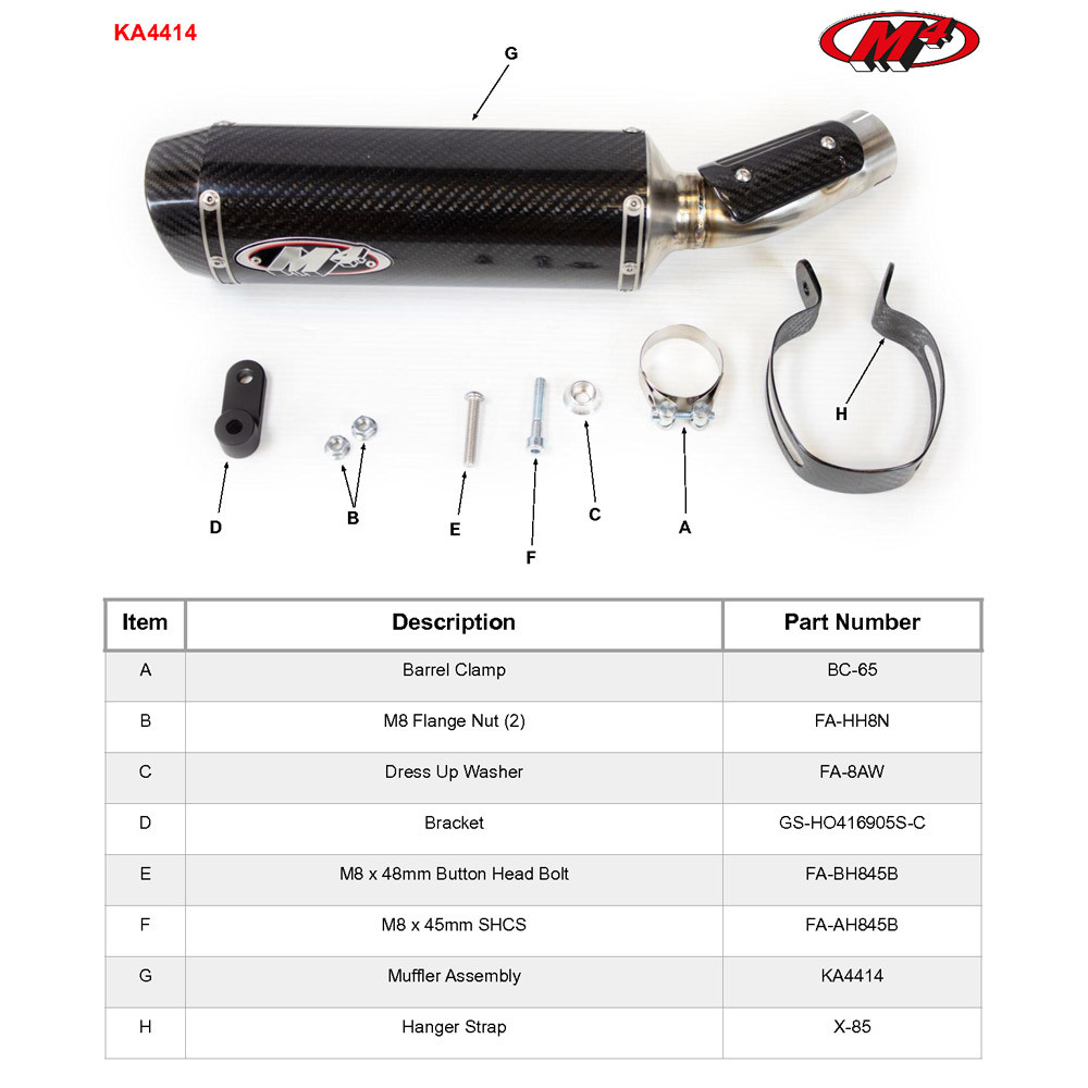 M4 Kawasaki ZX-4RR 2023-2026 Slip-On Exhaust System Carbon Canister