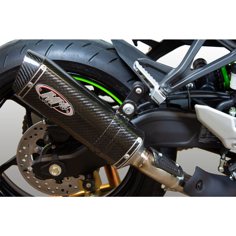 M4 Exhaust スリップオン カーボンサイレンサー M4 GP19 Slip On Exhaust for Kawasaki ZX-6R/636 09-25 | Sportbike