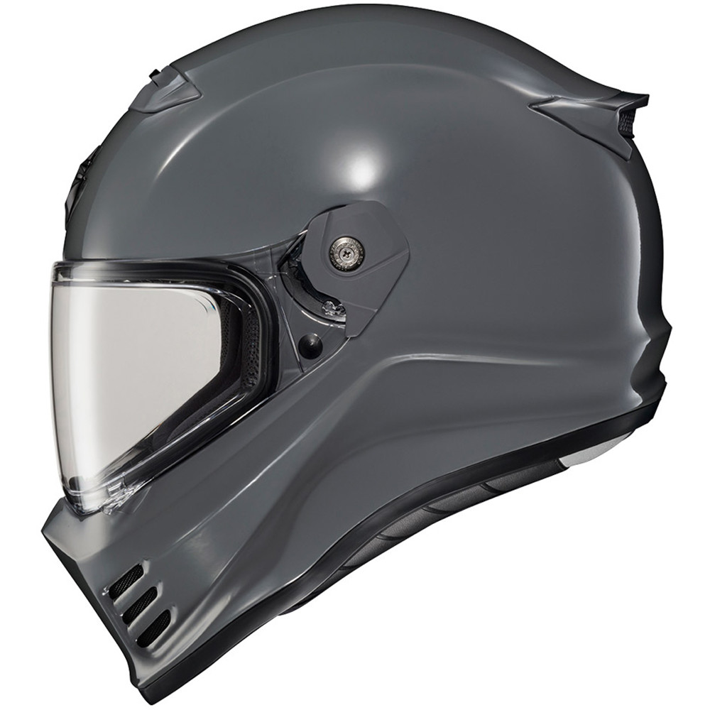 scorpion covert fx solid helmet ScorpionEXO Full Face Caiman (Gloss Black - Small) profile shell has been aerodynamically tuned for motorcycle riding Scorpion EXO Covert FX Full