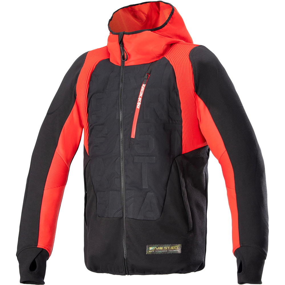 Alpinestars フード付きジャケット 赤/グレー Alpinestars MO.ST.EQ Hybrid Hooded Jacket - Sportbike Track Gear