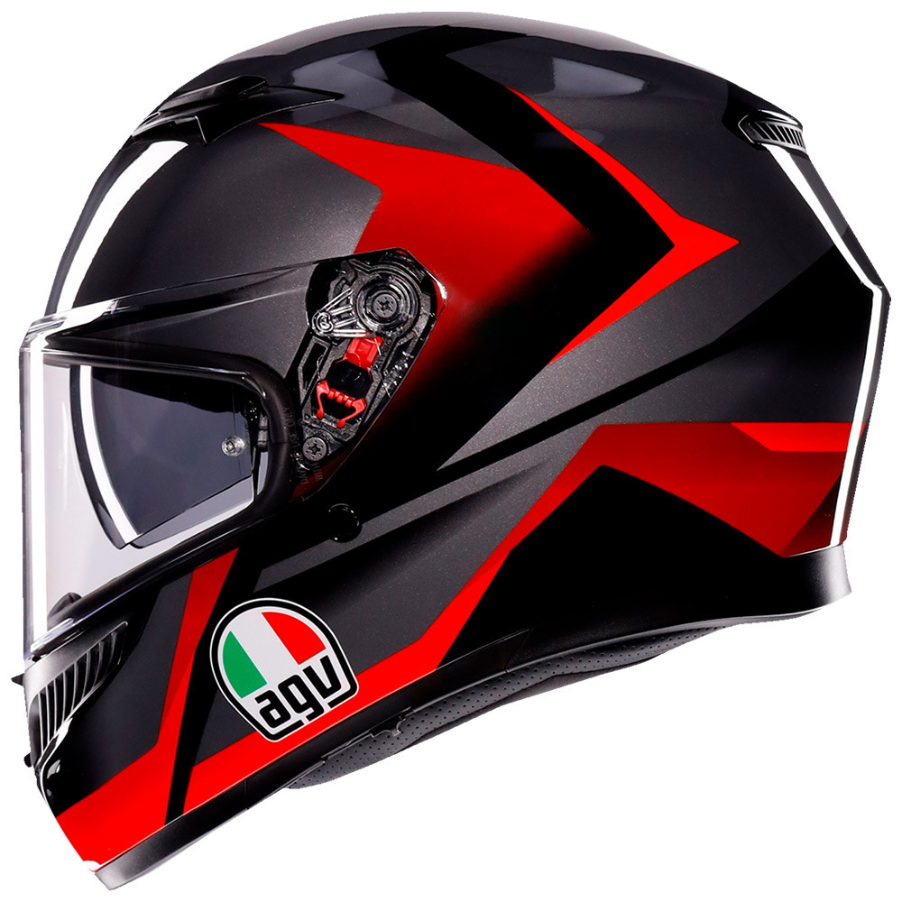 AGV K3 Striga Black/Gray/Red Helmet - Sportbike Track Gear