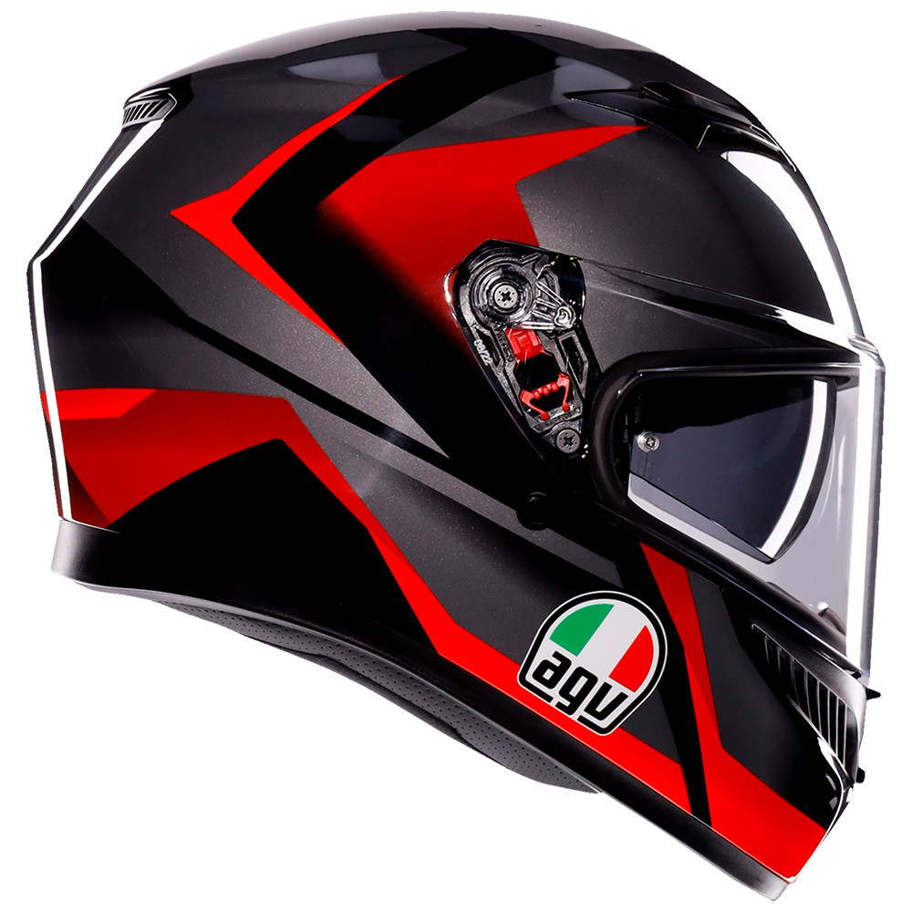 AGV K3 Striga Black/Gray/Red Helmet - Sportbike Track Gear