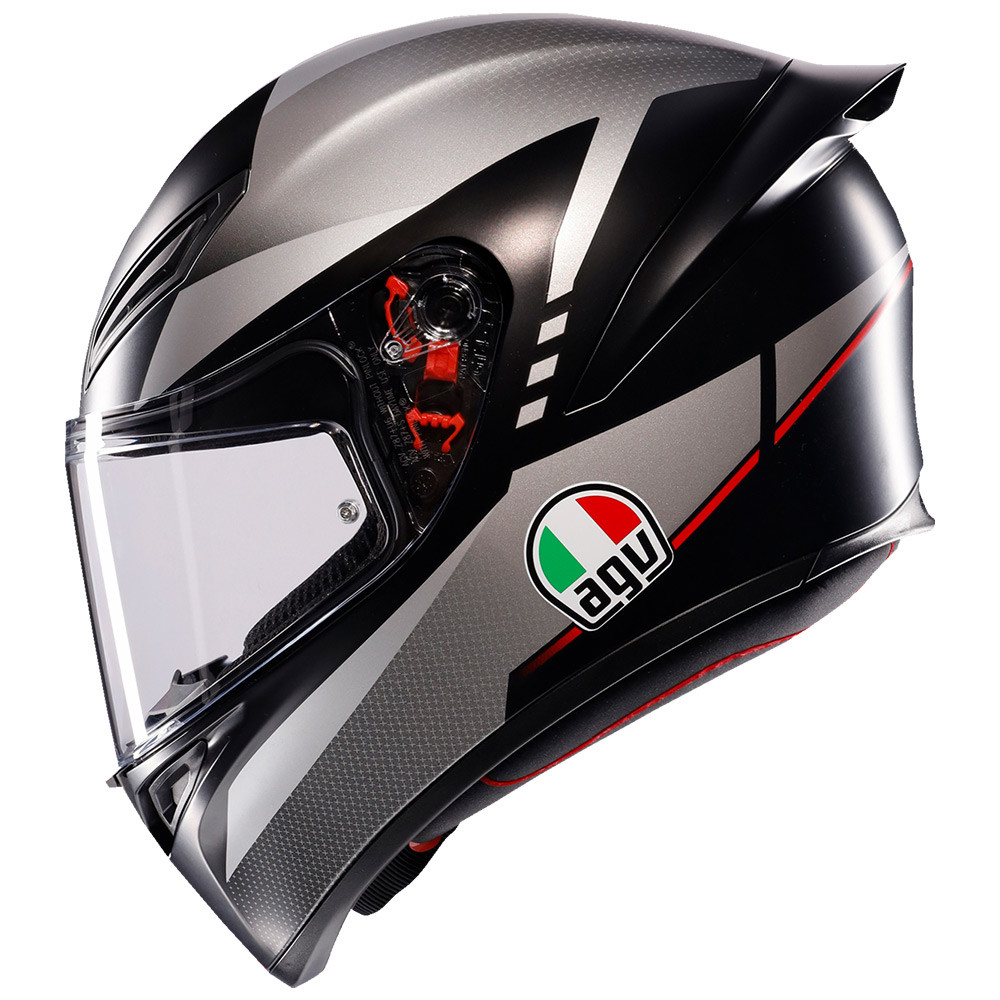 AGV K1 S Lap Matte Black/Gray/Red Helmet - Sportbike Track Gear