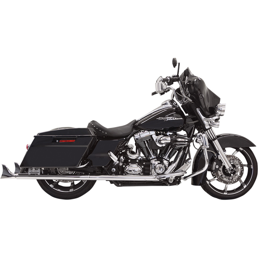 Bassani Xhaust 1998-2006 Harley-Davidson Road King Classic EFI FLHRC Fishtail Slip-On Mufflers - 33" Chrome w/o Baffle Image 1