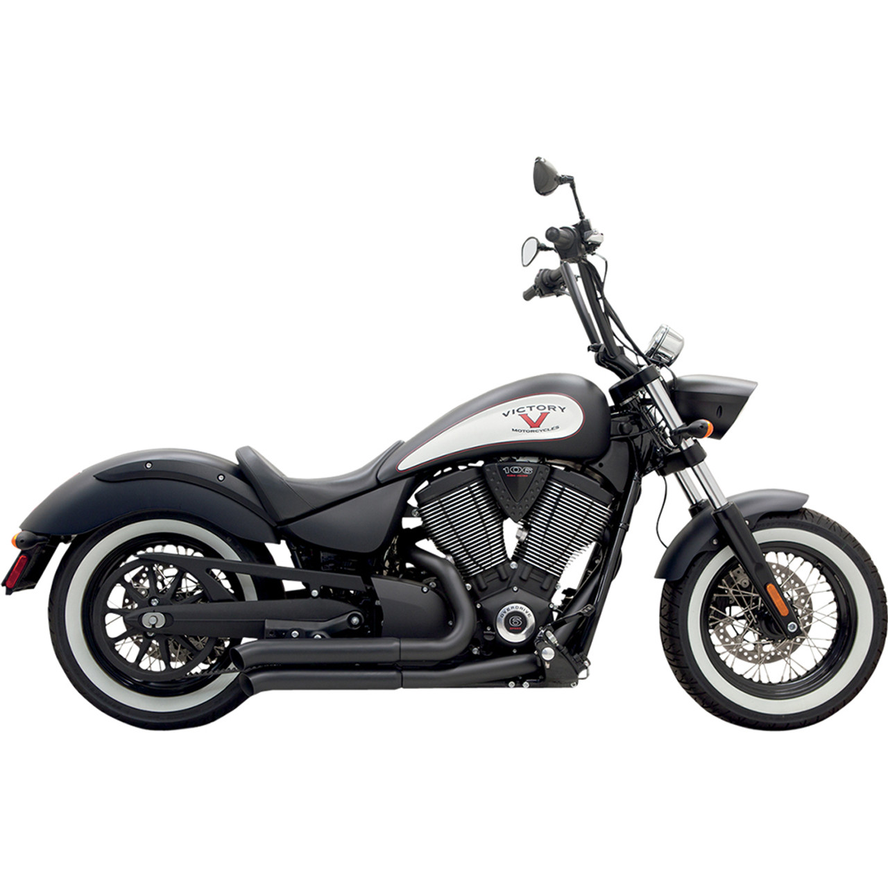 Hsy Bassani Chrome B4 Exhaust System W/Megaphone Muffler - FLH
