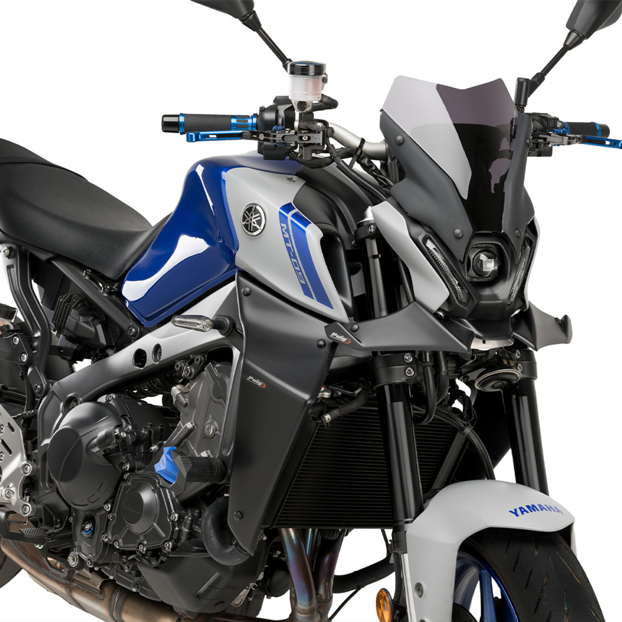 Puig ネイキッドフロントスポイラー MT-09 2021 21133C Puig Front Downforce Spoilers Naked Yamaha MT-09 2021-2023