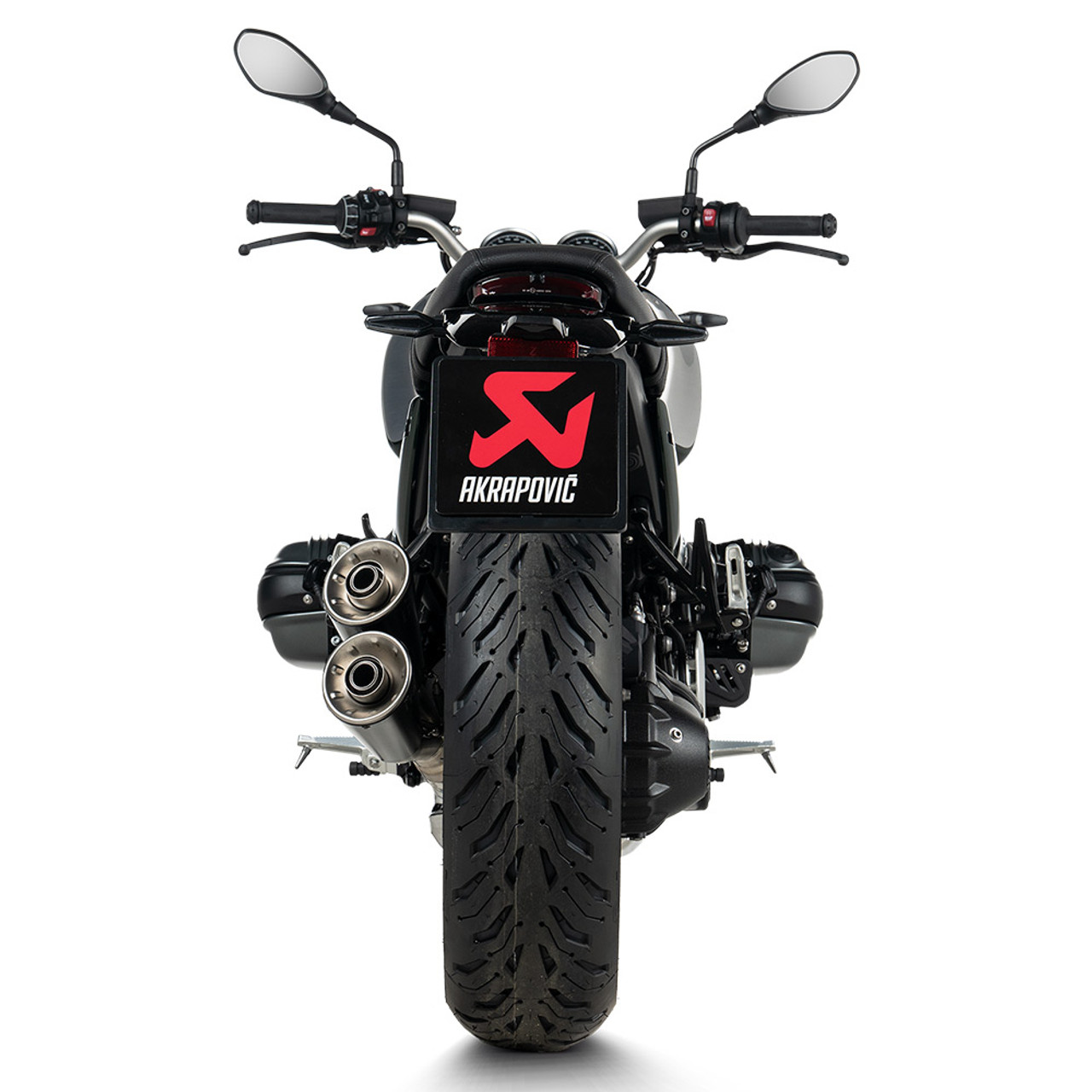 BMW R12nineT AKRAPOVIC スリップオンマフラー ブラック アクラポビッチ承認 BMW R12 のスチール ブラック スリップ