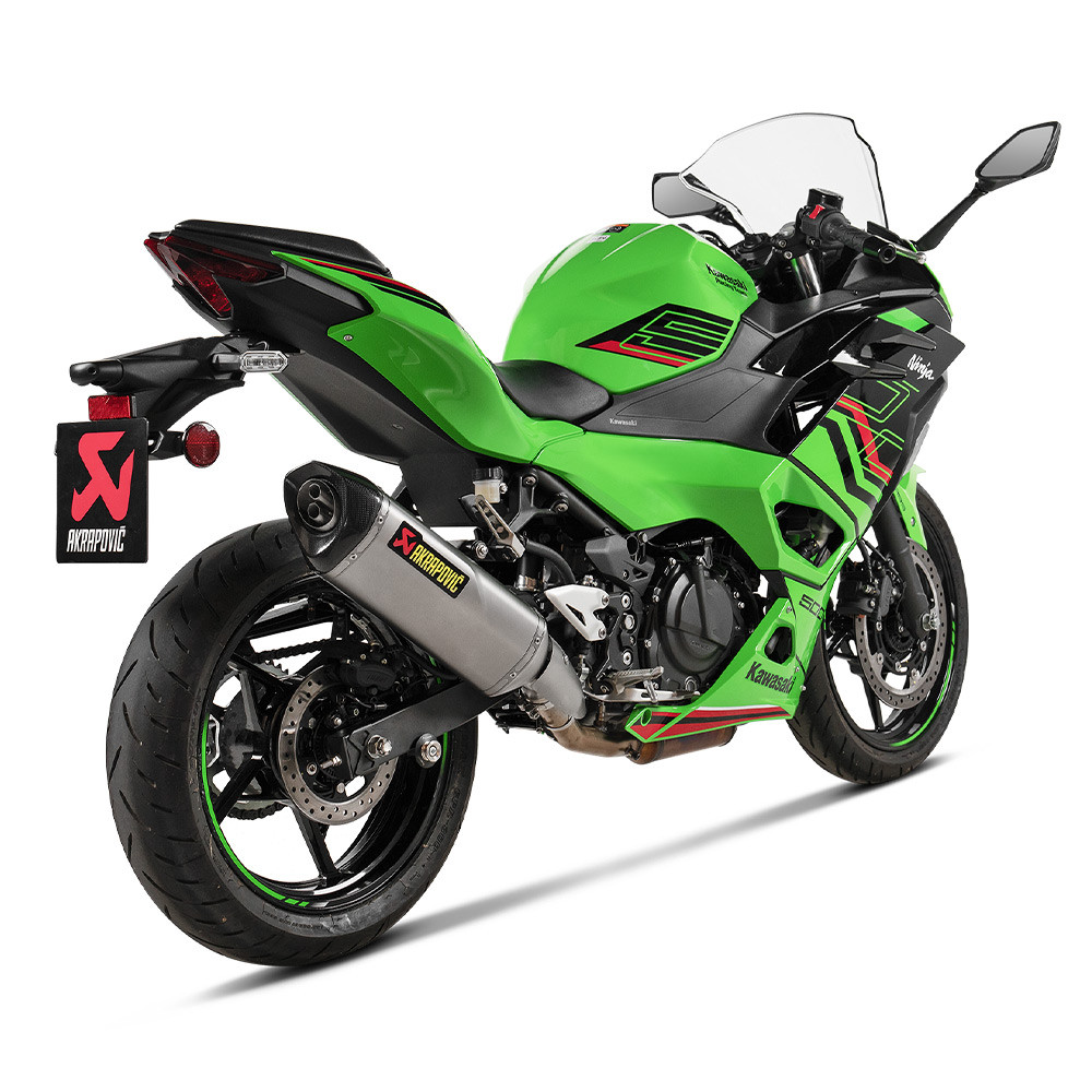 AQ500P！ Akrapovic Kawasaki Ninja 500 2024-2026 Titanium Slip On Exhaust