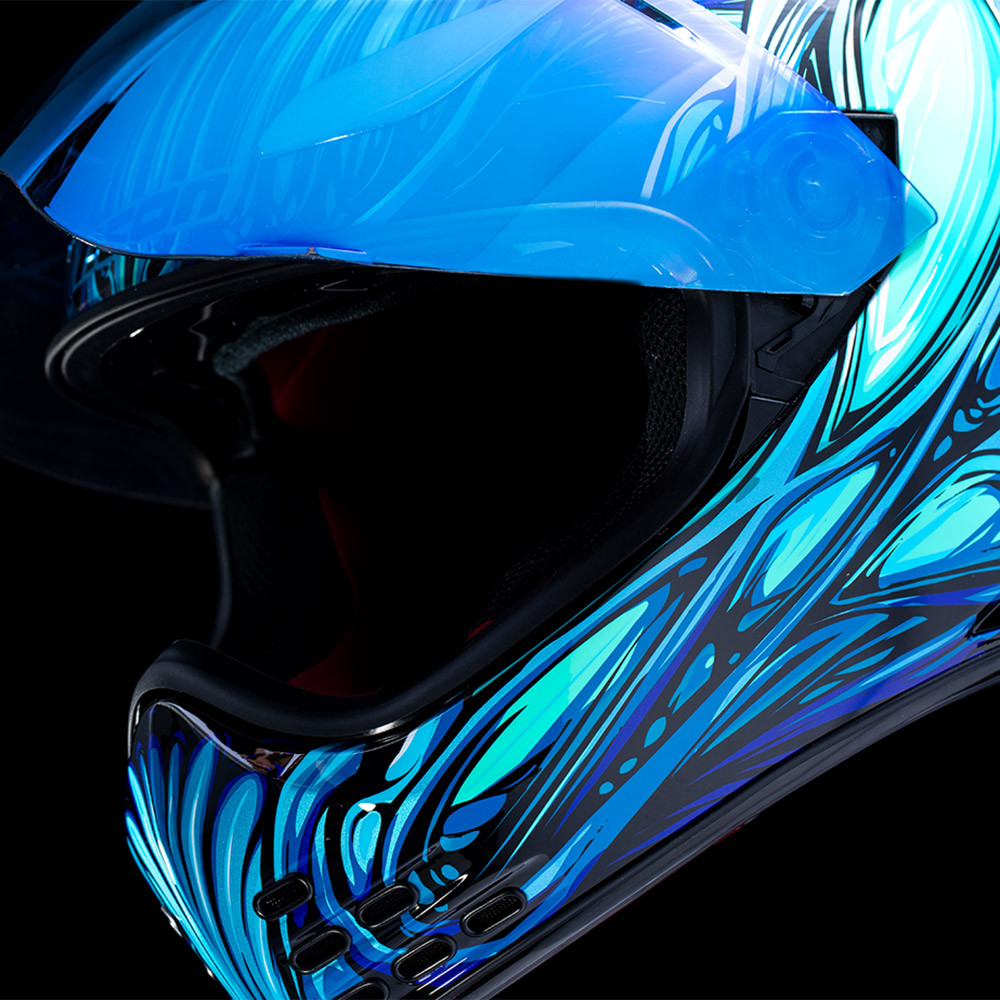 blue icon helmet Airform Manik'RR MIPS Helmet, Light / Large wicking interior liner — removable and washable Built Icon Airflite™ Jewel MIPS® Full