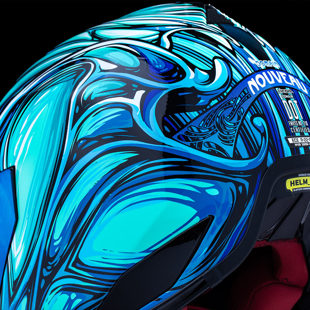 blue motorcycle helmets with bluetooth Daytona Spyder Jet- Dull D.O.T. & ECE approved It delivers superior performance in a compact Icon Domain Nouveau Helmet