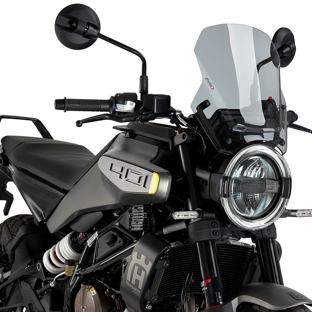 Puig スモーク ウインドシールド svartpilen401vitplen Puig New Generation Sport Windshield Husqvarna Svartpilen 201 2024