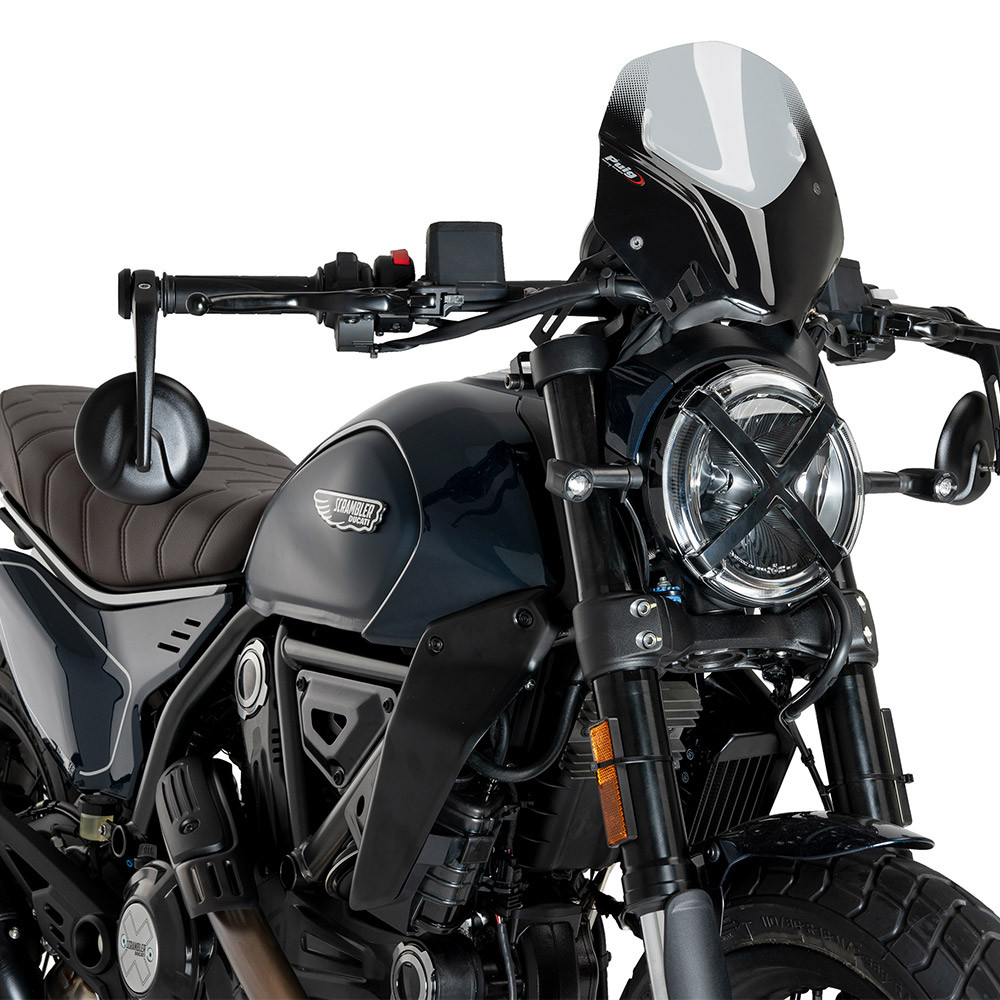 Puig 黒 カウル 軽量設計 Puig New Generation Sport Windshield Ducati Scrambler Nightshift