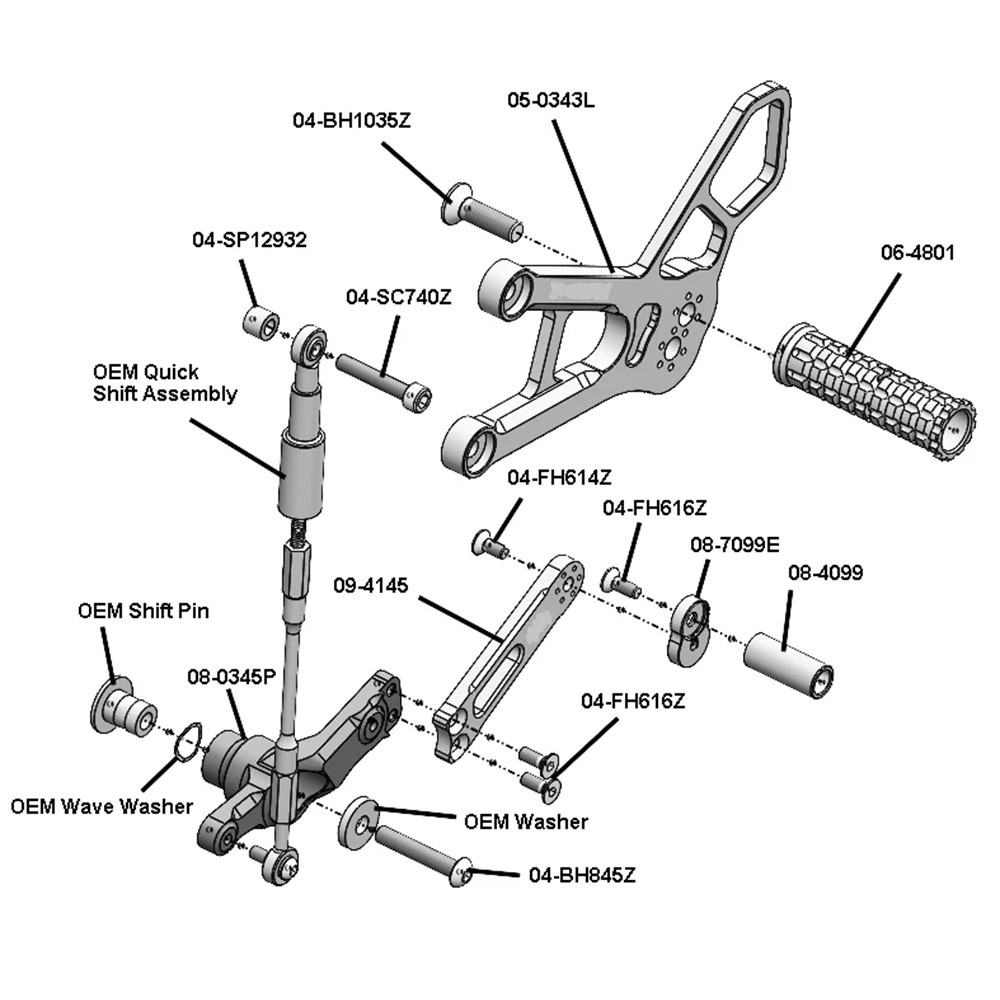 Woodcraft Honda CBR1000RR-R 2024-2026 STD/GP Shift Rearsets
