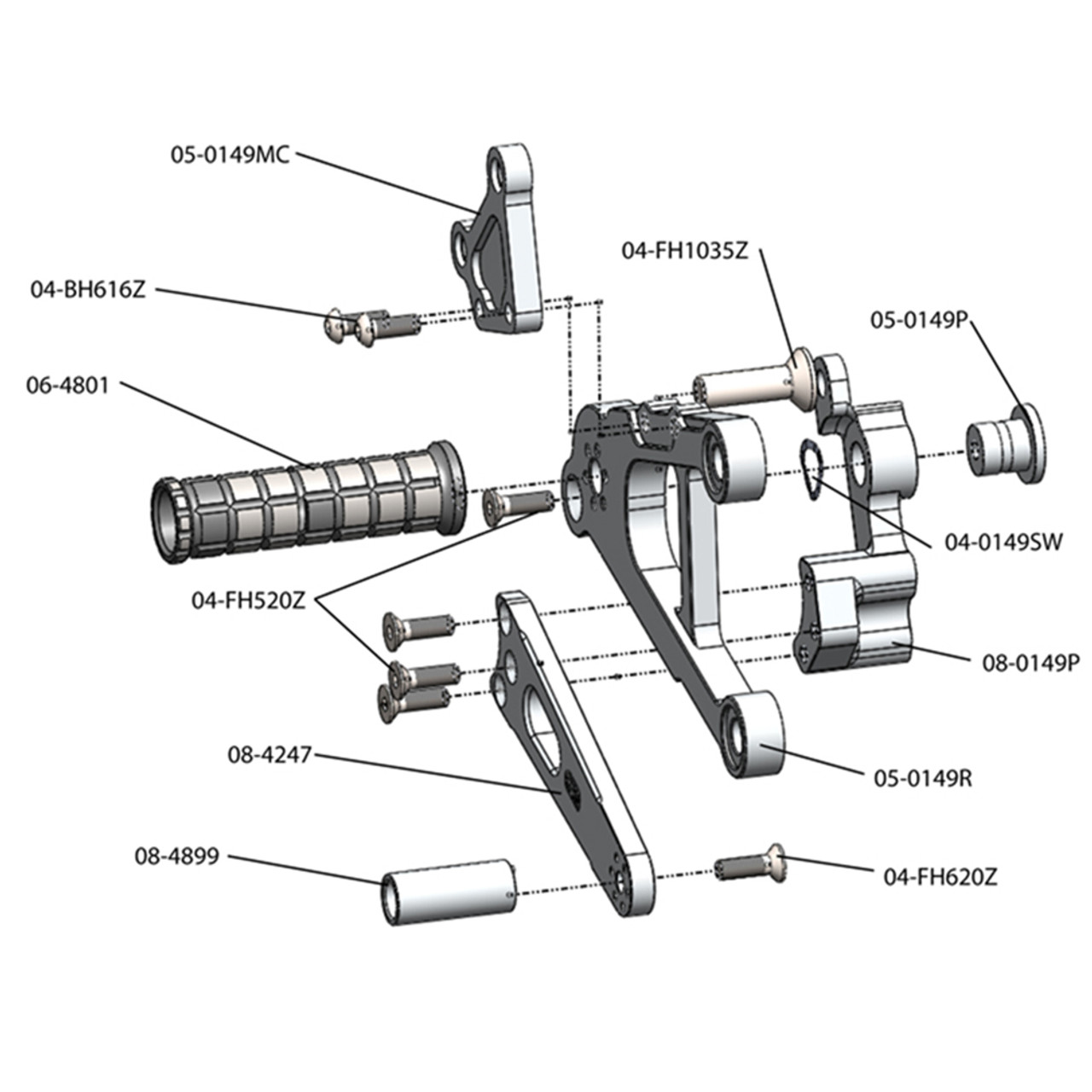 バイタリフト Graves Works Rearsets Kawasaki ZX6R / ZX636 2019-2025 - RevZilla