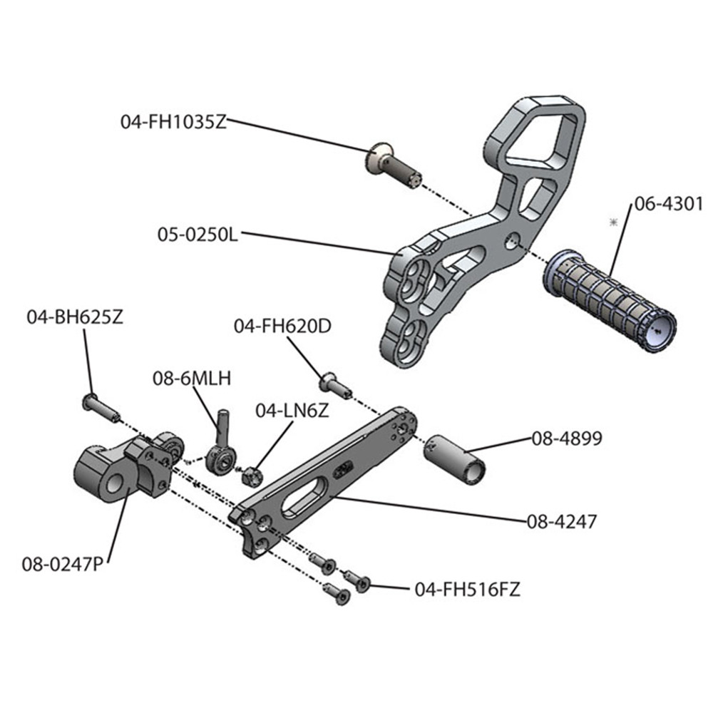 Woodcraft Suzuki GSXR 1000 20092016 Rearsets Basic Kit
