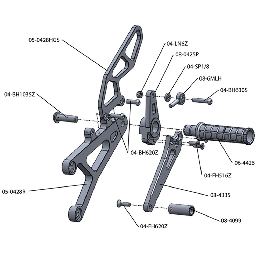 Woodcraft Yamaha R1 19982001 Rearsets
