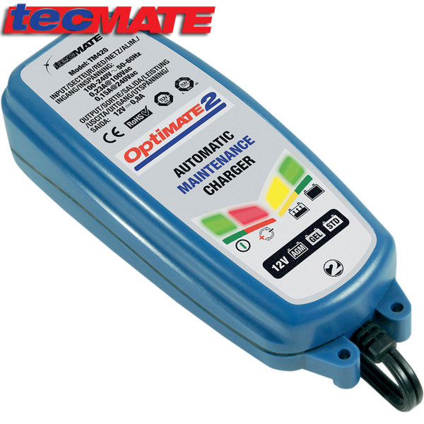 TecMate TM-421 OptiMate 2 Battery Charger - Sportbike Track Gear