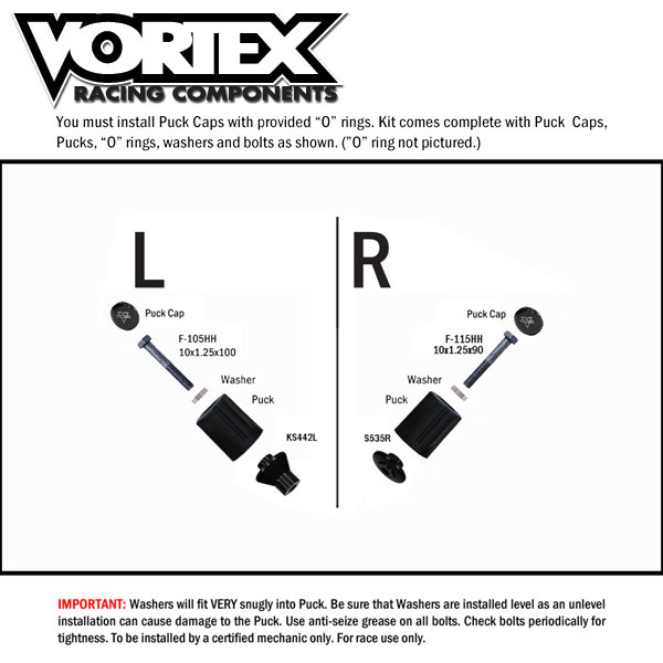 Vortex V3 Frame Sliders Kawasaki ZX 10R 11 15 Sportbike Track Gear