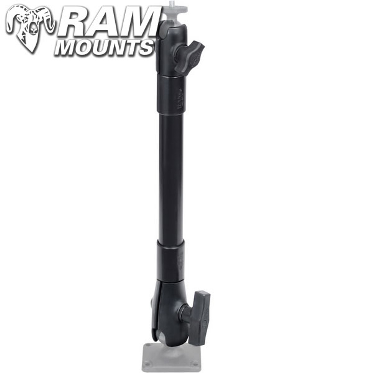 Ram Mounts 14" Long Extension Pole with 1" and 1.5" Single Open Sockets