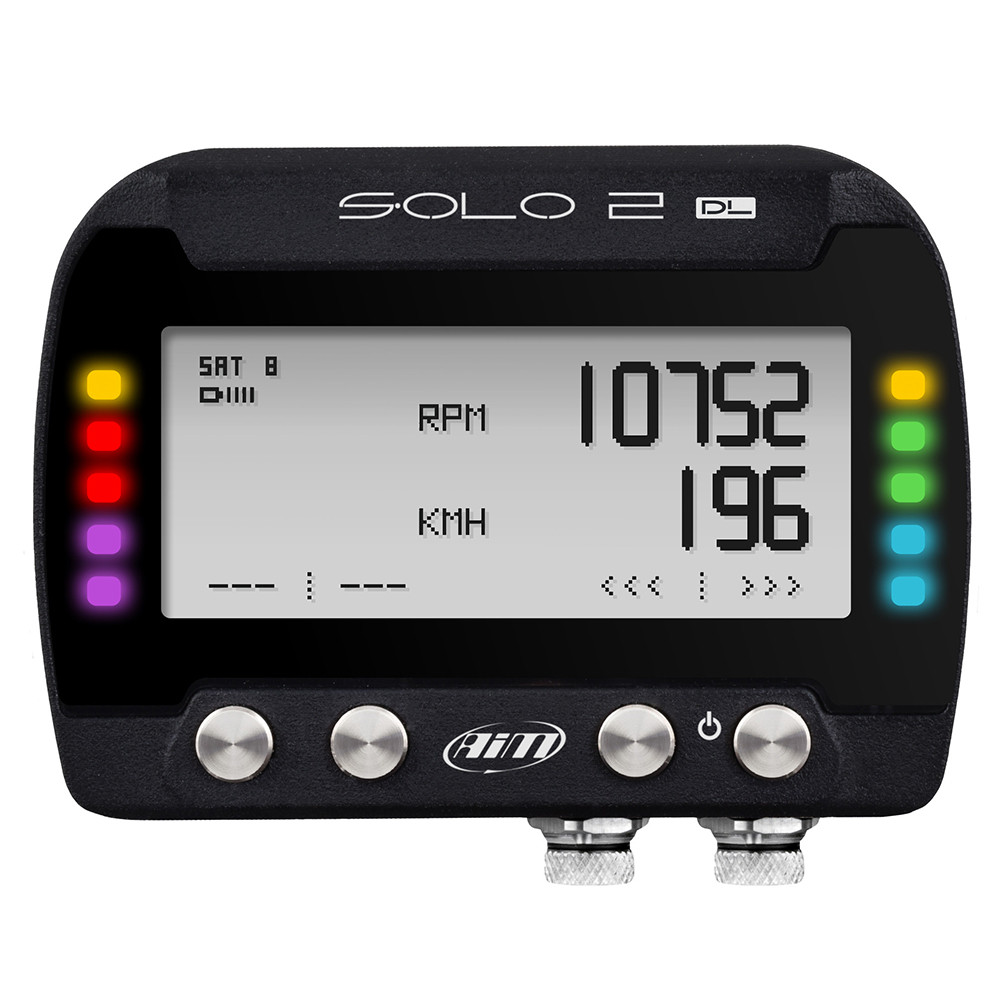 AIM Solo 2 – GPS Lap Timer Professionale, Precisione 2/100 Sec, Database 2000 Tracciati, Display RGB