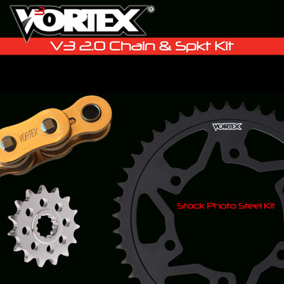 Vortex Kawasaki ZX6R / RR 2005-2006 V3 2.0 Gold Chain and Sprocket Kit