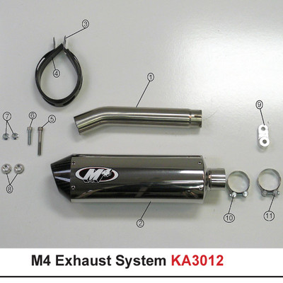 M4 Kawasaki Ninja 300 2013-2017 Standard Mount Slip On Exhaust