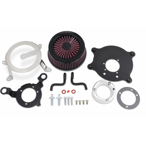 Vance & Hines 1999-2007 Harley-Davidson Electra Glide Classic FLHTC VO2 Cage Fighter Air Intake Kit - Brushed Image 1