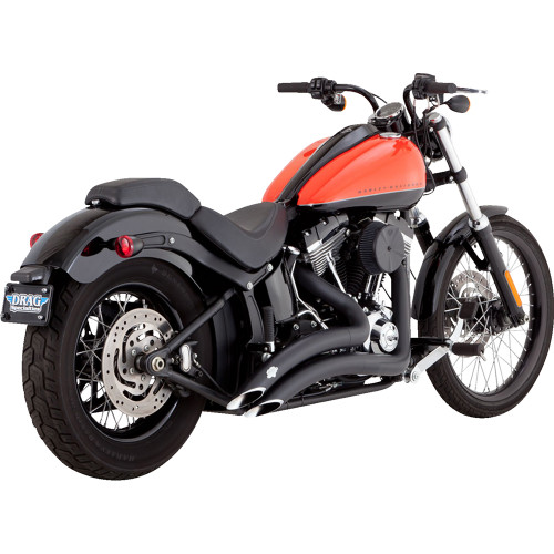 Vance & Hines 1986-1999 Harley-Davidson Softail Custom FXSTC 2-into-2 Big Radius Exhaust System - Matte Black Image 1