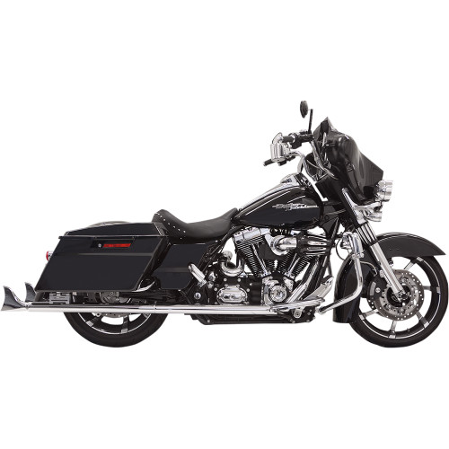 Bassani Xhaust 1998-2006 Harley-Davidson Road King Classic EFI FLHRC Fishtail Slip-On Mufflers - 36" Chrome w/ Baffle Image 1