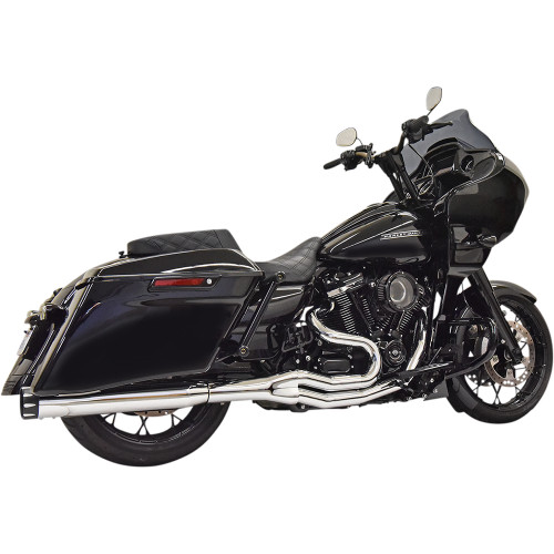 Bassani Xhaust 2017-2025 Harley-Davidson Electra Glide Police FLHTPI Road Rage 2-into-1 Exhaust System - Chrome Image 1