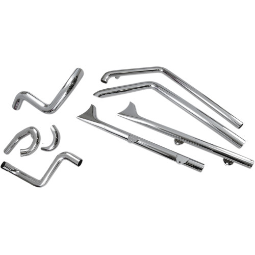 Bassani Xhaust 1989-1999 Harley-Davidson Softail Custom FXSTC True Duals Exhaust System with Fishtail Mufflers without Baffles - 30" - 1-7/8" Muffler Image 1