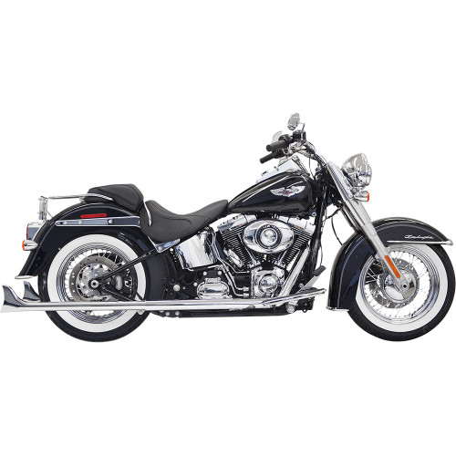 Bassani Xhaust 2005 Harley-Davidson 15th Anniversary Fat Boy FLSTF True Duals Exhaust System with Fishtail Mufflers without Baffles - 33" - 1-7/8" Muffler Image 1