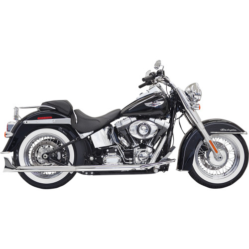 Bassani Xhaust 2005 Harley-Davidson 15th Anniversary Fat Boy FLSTF True Duals Exhaust System with Fishtail Mufflers without Baffles - 30" - 2-1/4" Muffler Image 1