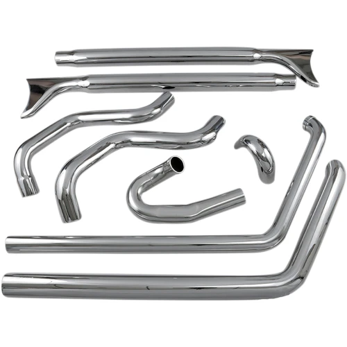 Bassani Xhaust 1990-2017 Harley-Davidson Softail Fat Boy FLSTF True Duals Exhaust System with Fishtail Mufflers without Baffles - 33" - 2-1/4" Muffler Image 1