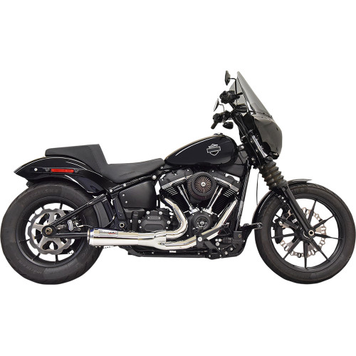 Bassani Xhaust 2018-2021 Harley-Davidson Softail Slim FLSL The Ripper Short Road Rage 2-into-1 Exhaust System - Chrome Image 1