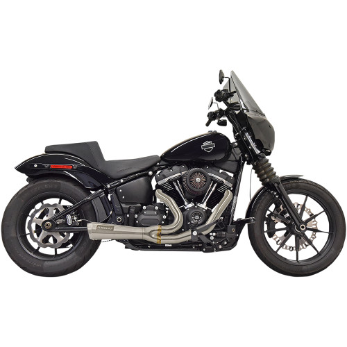 Bassani Xhaust 2018-2021 Harley-Davidson Softail Slim FLSL The Ripper Short Road Rage 2-into-1 Exhaust System - Stainless Steel Image 1