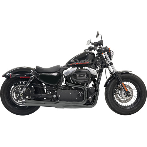 Bassani Xhaust 2007-2010 Harley-Davidson 883 Low EFI XLL Road Rage II Mega Power 2-to-1 System - Black Short Image 1