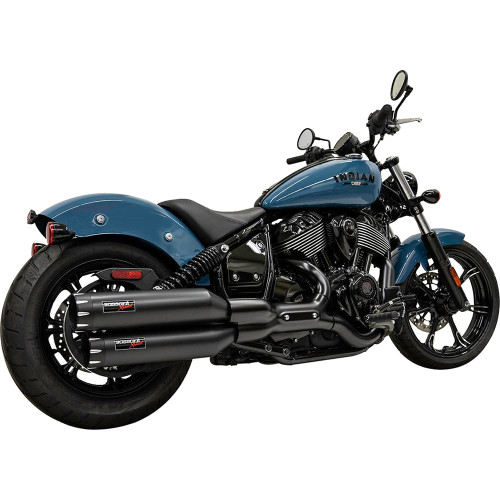 Bassani Xhaust 2022-2026 Indian Chief Bobber Dark Horse 4" Slip-On Mufflers - Black Image 1