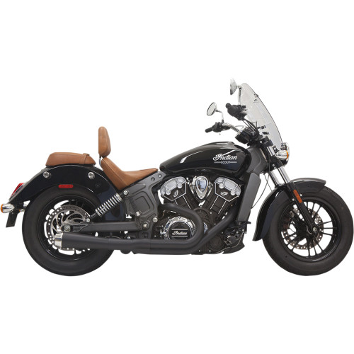 Bassani Xhaust 2018-2024 Indian Scout Bobber Road Rage 2-to-1 Exhaust System - Black Short Image 1