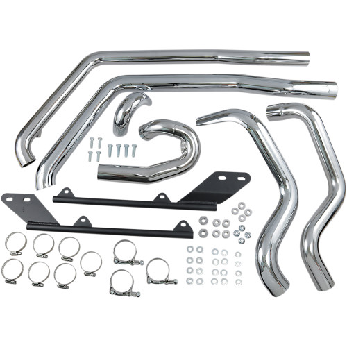 Bassani Xhaust 2007-2011 Harley-Davidson Softail Rocker C FXCWC Power Curve True-Dual Crossover Header Pipes Image 1