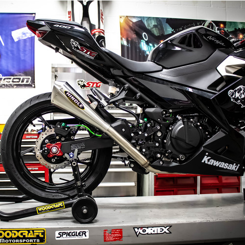 Hindle Kawasaki Z400 2019-2023 EVO Megaphone Full Exhaust System